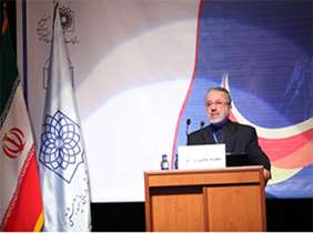 Professor Sayyari, the Deputy-Minister of Health in Health Affairs presents at the 4th Iranian Conference of Obesity Prevention & Treatment